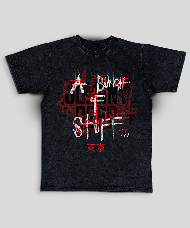 A Bunch Of Stuff Skyline - リップドミネラルウォッシュTシャツ