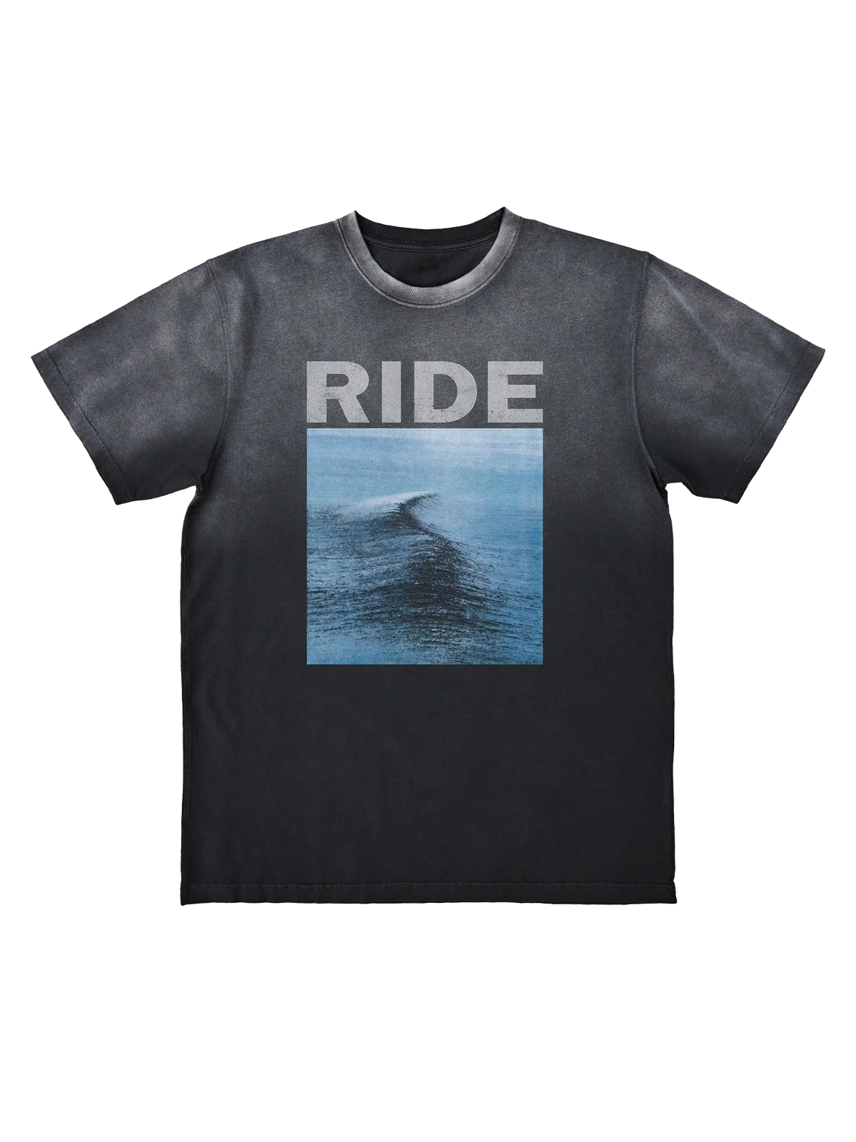 Nowhere - mineralwash gradient black T-shirt